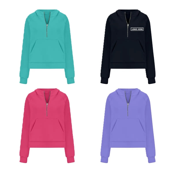Sweatshirt Half Zip Cropped Pullover for Women