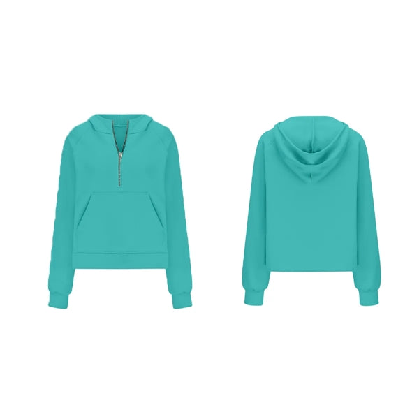 Sweatshirt Half Zip Cropped Pullover for Women