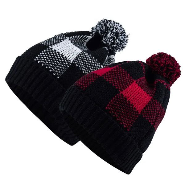 Premium Cuffed Knit Pompom Beanie With Emblem Embroidered