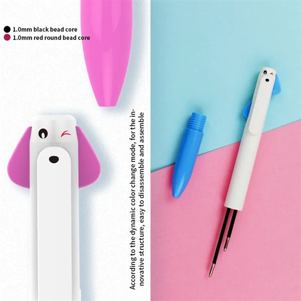 Writing Two-color Black and Red Plastic Ballpoint Pen