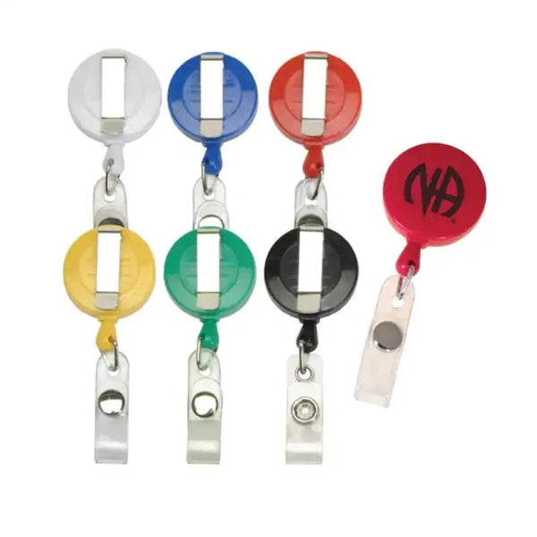 Retractable Round Badge Reel Holder w/Belt Clip