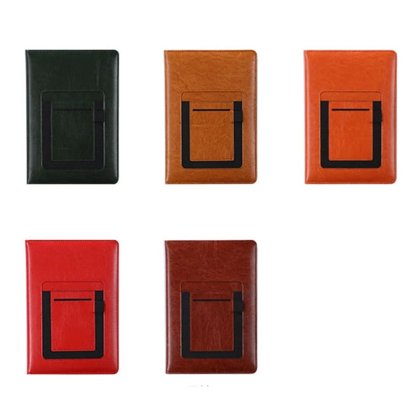 Business PU Leather Cover A5 Portfolio Notebook w/ Pocket