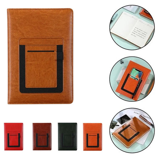 Business PU Leather Cover A5 Portfolio Notebook w/ Pocket