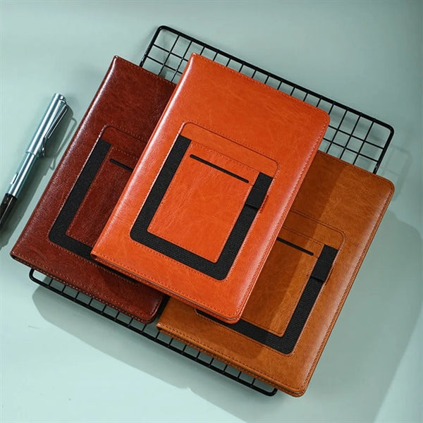 Business PU Leather Cover A5 Portfolio Notebook w/ Pocket