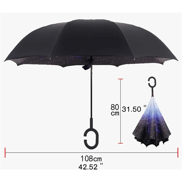 Double Layer C Handle Reverse Umbrella