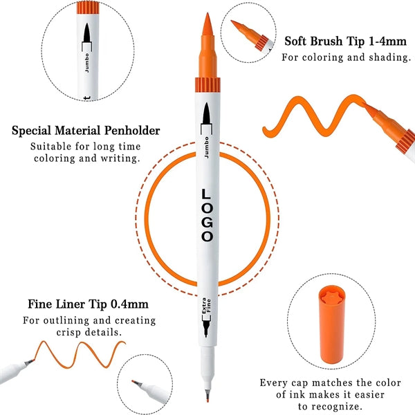 Double Tip Brush Color Pens