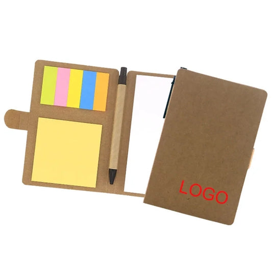 Kraft Cover Notebooks Sticky Notes Set with pen