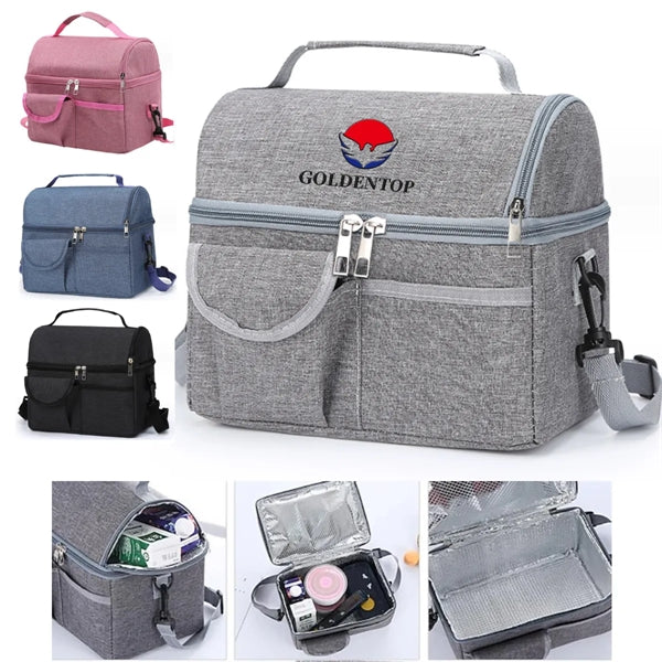 Portable Double Layer Insulated Cooler Bag