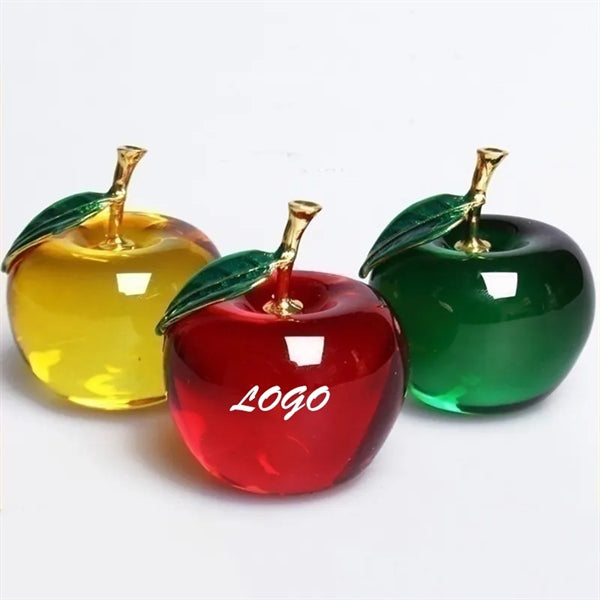 2.4In Crystal Apple Paperweight Craft Decoration