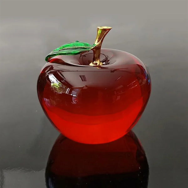 2.4In Crystal Apple Paperweight Craft Decoration