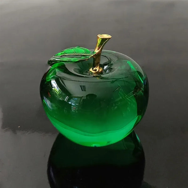 2.4In Crystal Apple Paperweight Craft Decoration