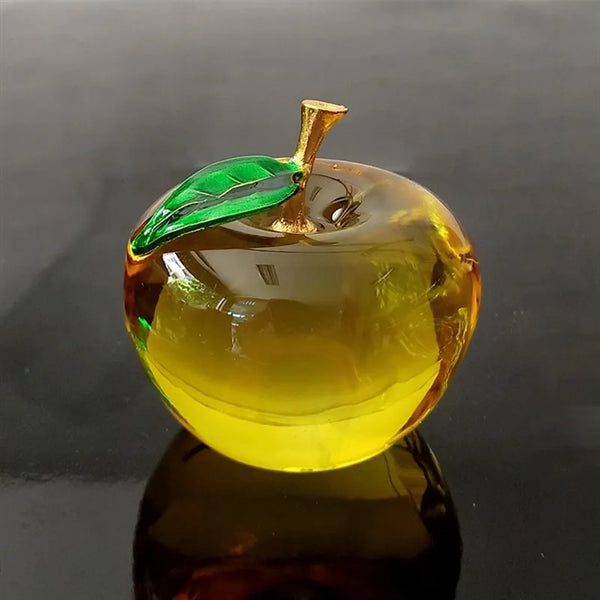 2.4In Crystal Apple Paperweight Craft Decoration