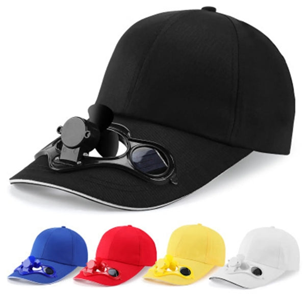 Comfortable Baseball Cap with Solar Power Cool Fan
