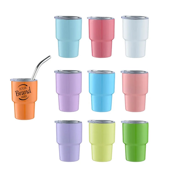 3oz Stainless Steel Tumbler Drinking Cups With Straw