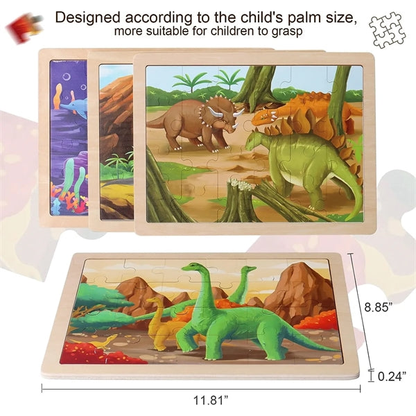 Wooden Jigsaw Puzzles for Kids Toddlers 24pcs