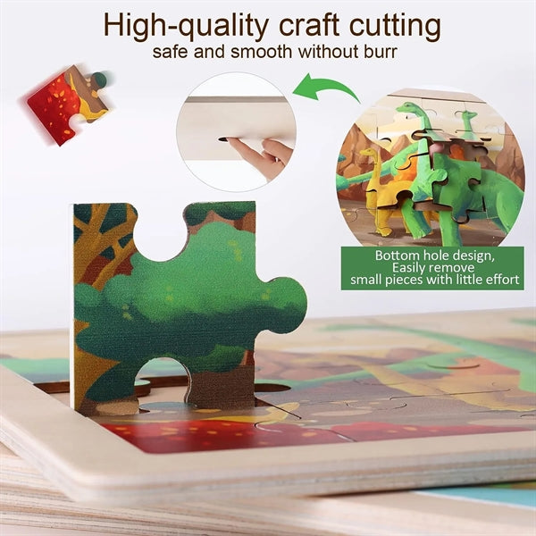 Wooden Jigsaw Puzzles for Kids Toddlers 24pcs