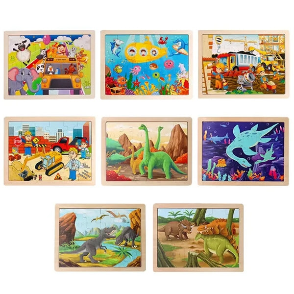 Wooden Jigsaw Puzzles for Kids Toddlers 24pcs