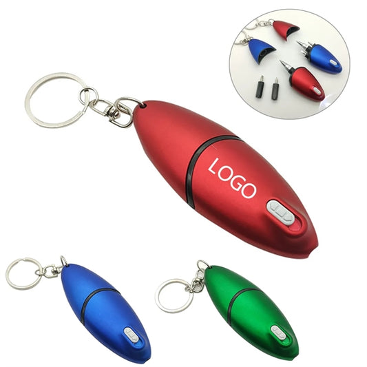 Mini Screwdriver Pen With LED light Keychain