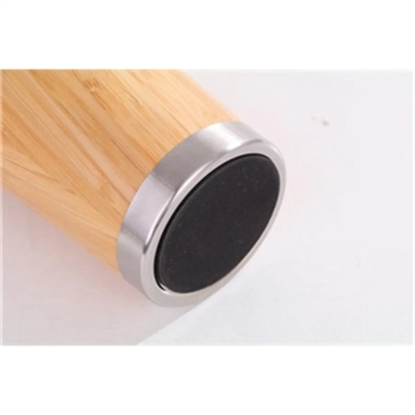 14 oz Bamboo Coffee Cup with Lid Stainless Steel Tumbler