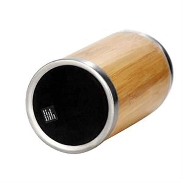14 oz Bamboo Coffee Cup with Lid Stainless Steel Tumbler
