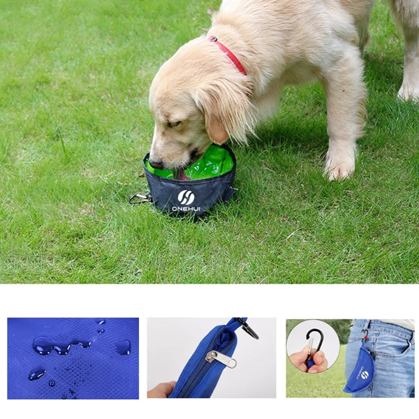 Collapsible Dog Travel Bowl With Zipper