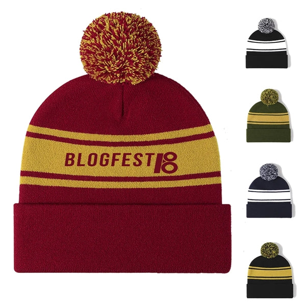 Winter Outdoor Beanie Hat Knit Thickened Warm Cuffed Cap