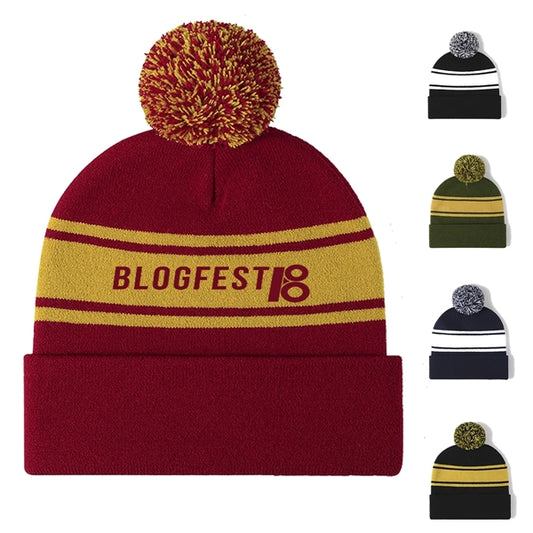 Winter Outdoor Beanie Hat Knit Thickened Warm Cuffed Cap