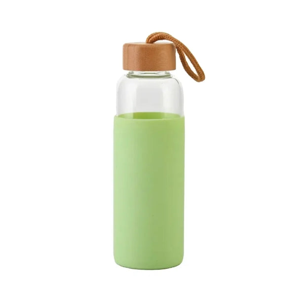 500ml Glass Water Bottle With Bamboo Lids