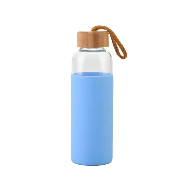 500ml Glass Water Bottle With Bamboo Lids
