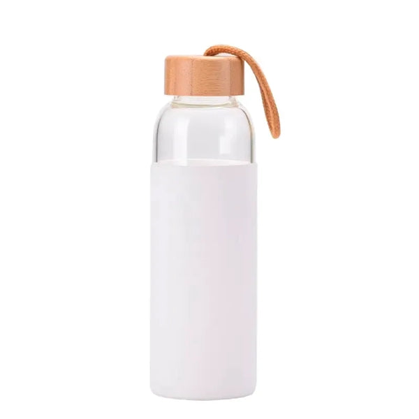 500ml Glass Water Bottle With Bamboo Lids