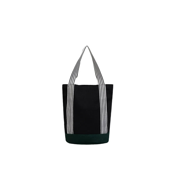 Canvas Shopping Tote Bag with Color Bottom