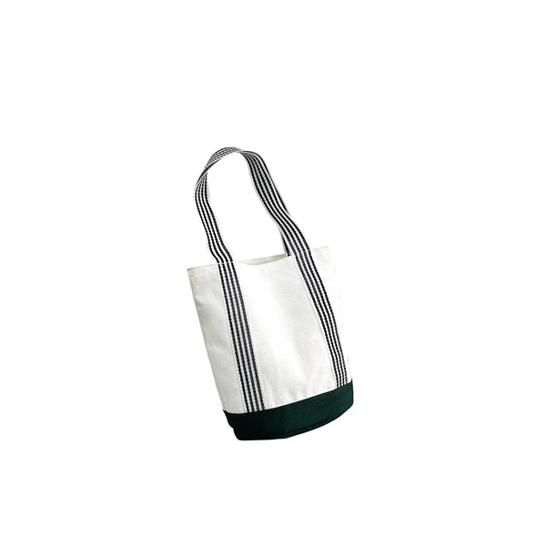 Canvas Shopping Tote Bag with Color Bottom