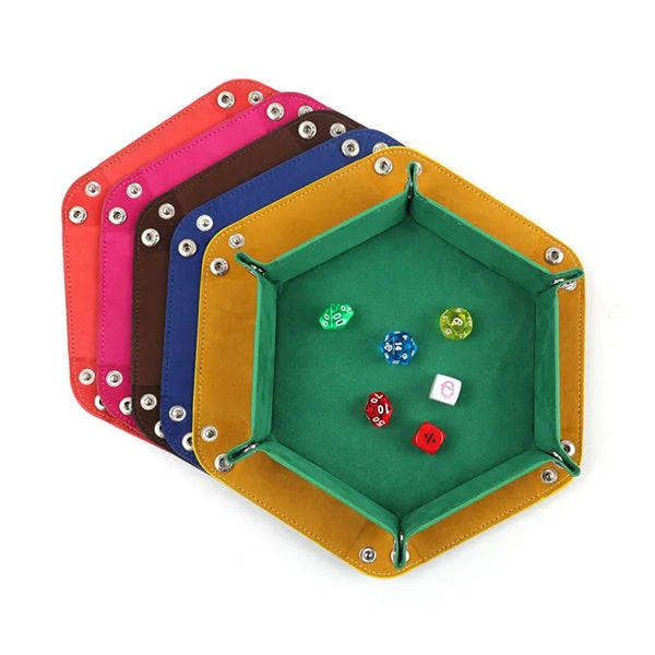 PU Leather Dice Folding Hexagon Tray