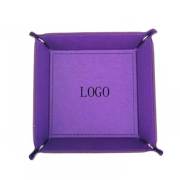 PU Leather Valet Tray with Snaps Up