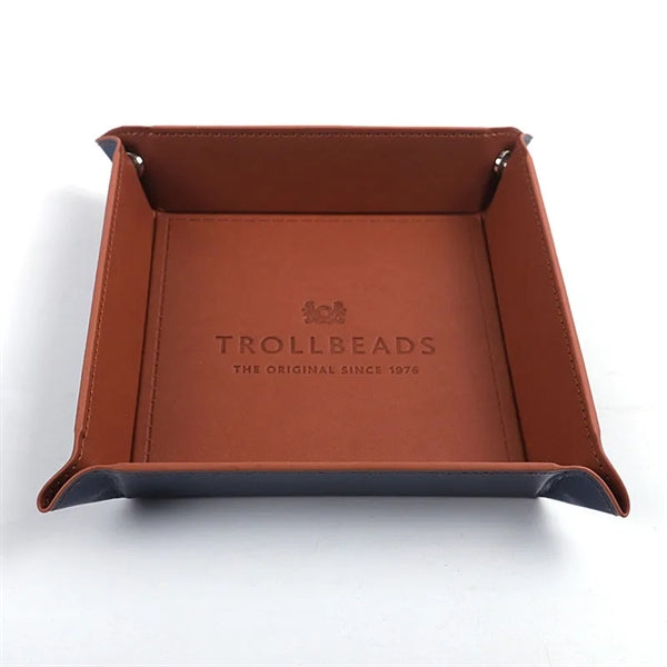 PU Leather Valet Tray with Snaps Up