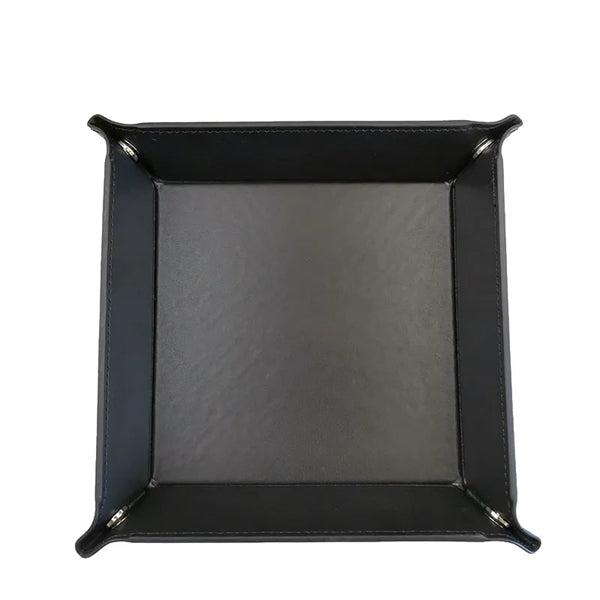 PU Leather Valet Tray with Snaps Up