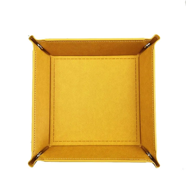 PU Leather Valet Tray with Snaps Up