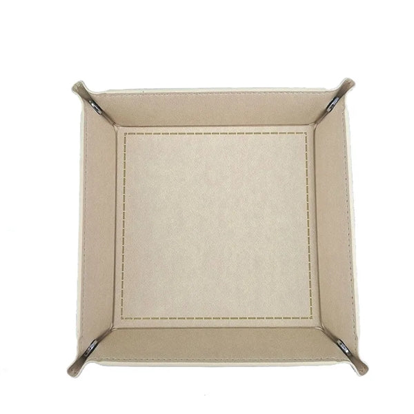 PU Leather Valet Tray with Snaps Up