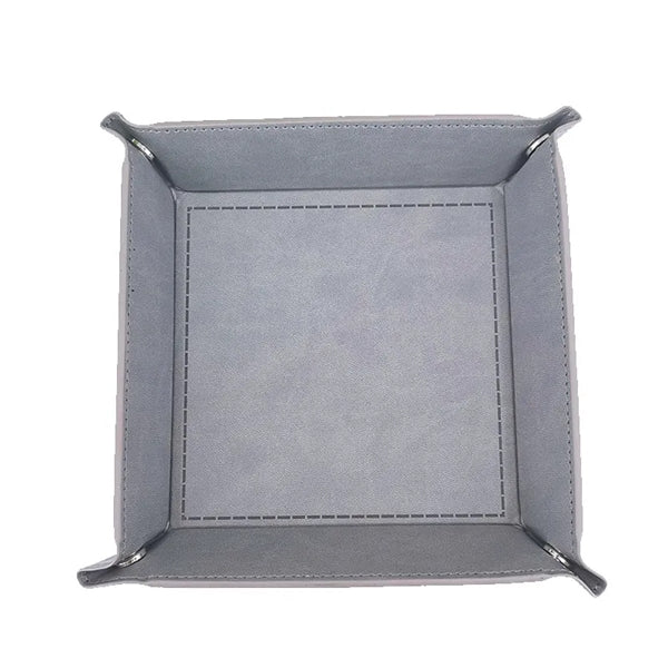 PU Leather Valet Tray with Snaps Up