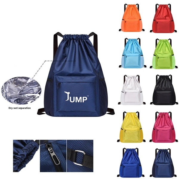 Drawstring Backpack With Waterproof Pouch