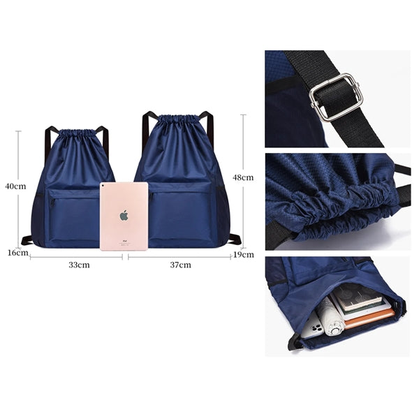 Drawstring Backpack With Waterproof Pouch