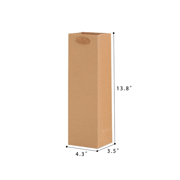 Kraft Paper 1-Bottle Wine Tote Bag