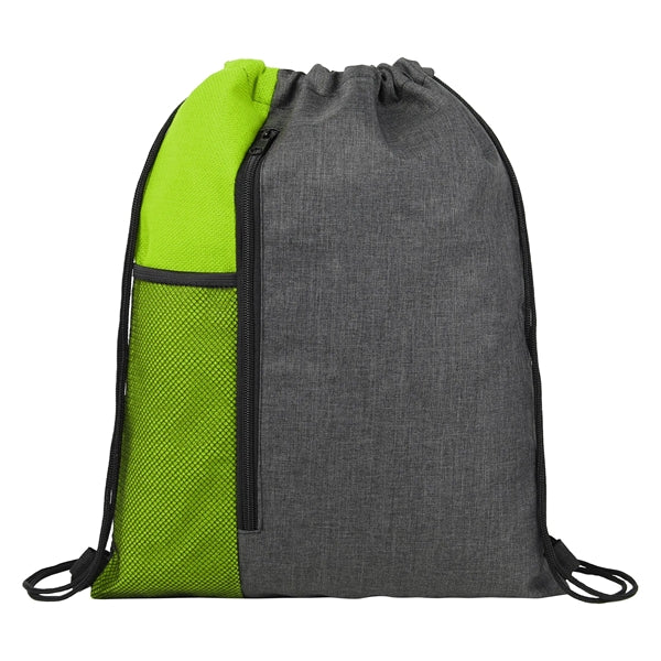 Vertical Drawstring Backpack With Mesh Pocket