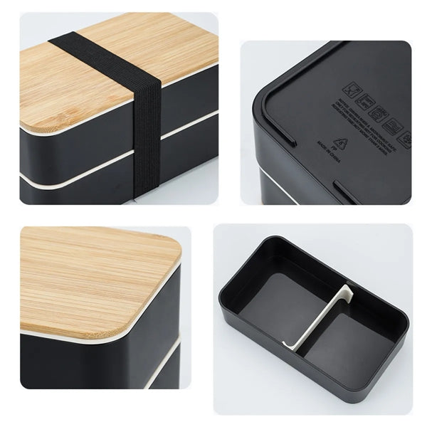 Bento Box Lunch Container Microwavable Food Storage Wood