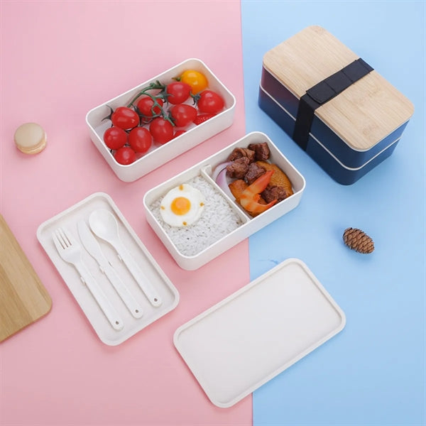 Bento Box Lunch Container Microwavable Food Storage Wood