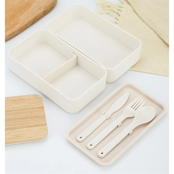 Bento Box Lunch Container Microwavable Food Storage Wood