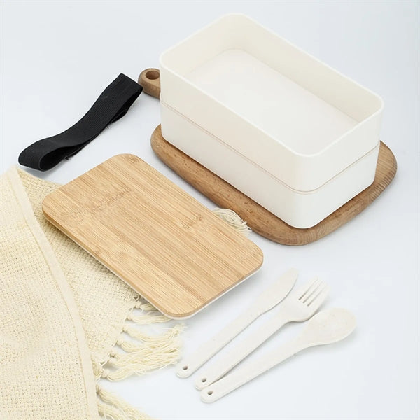 Bento Box Lunch Container Microwavable Food Storage Wood