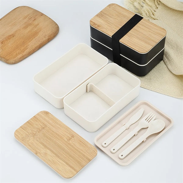Bento Box Lunch Container Microwavable Food Storage Wood