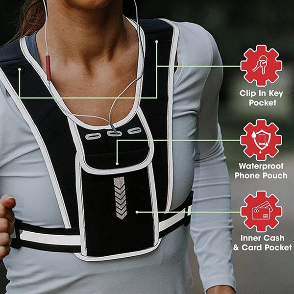 Reflective Running Vest Chest Phone Holder