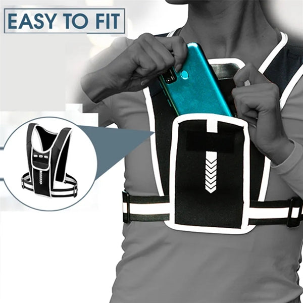 Reflective Running Vest Chest Phone Holder